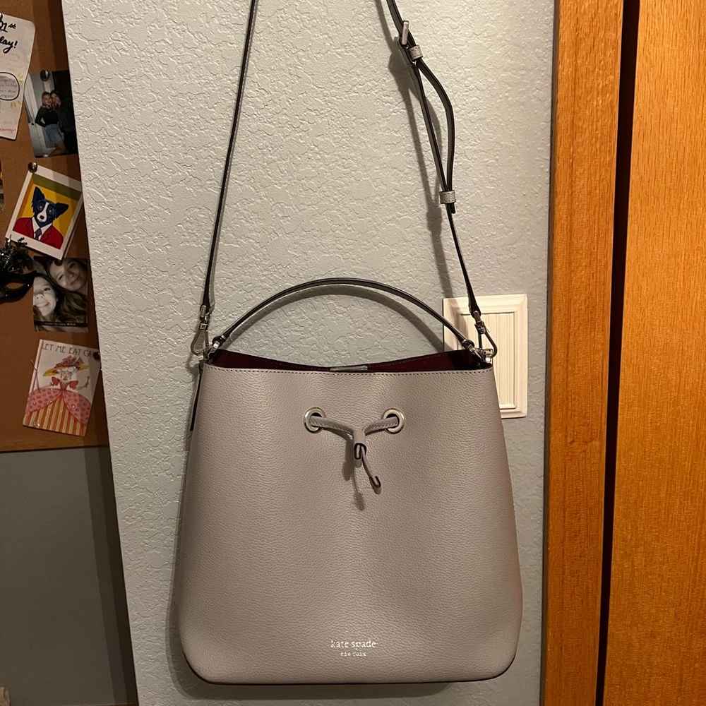 Gray Kate Spade Bucket Bag